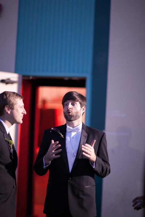 Justin and Tim, screenwriting partners. About to receive the Four Palms award for "Best Original Comedic Screenplay"