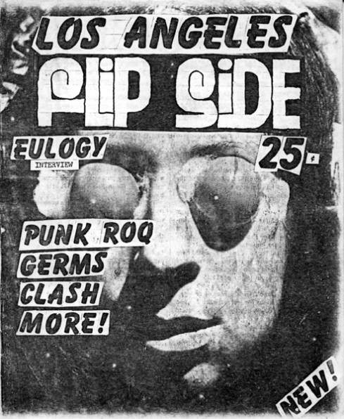 An early issue of Flipside covering The Germs as well as "Punk Roq"
